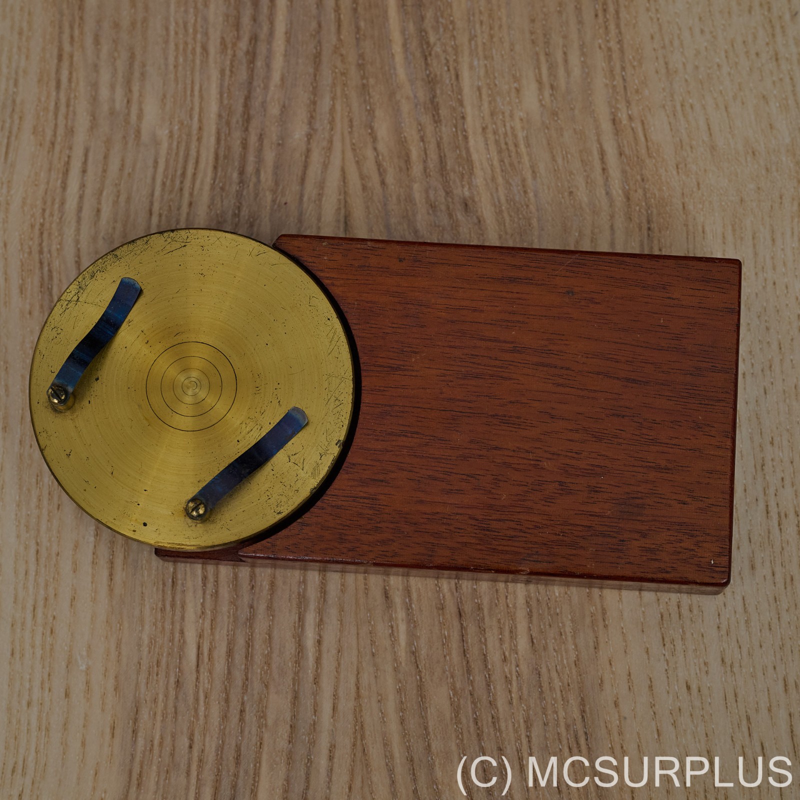 Vintage victorian English slide ringing table for microscope slides
