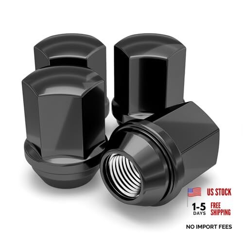 9/16"-18 Lug Nuts for Select Dodge and Ram, Factory Style Solid Piece (Black