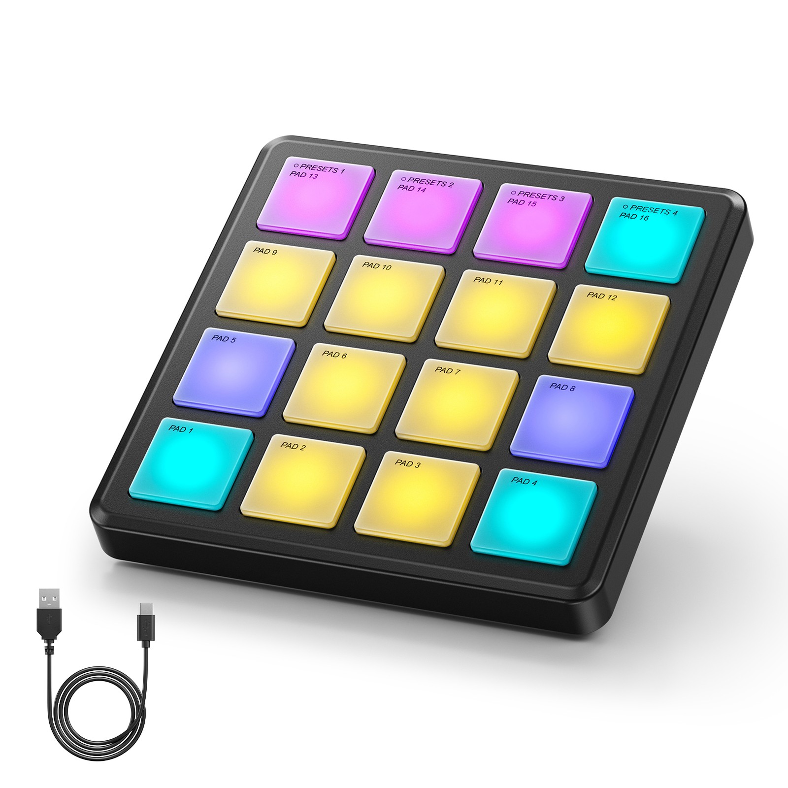 Donner STARRYPAD MINI Drum Machine 16 Pads Beat Maker Note Pad Controller