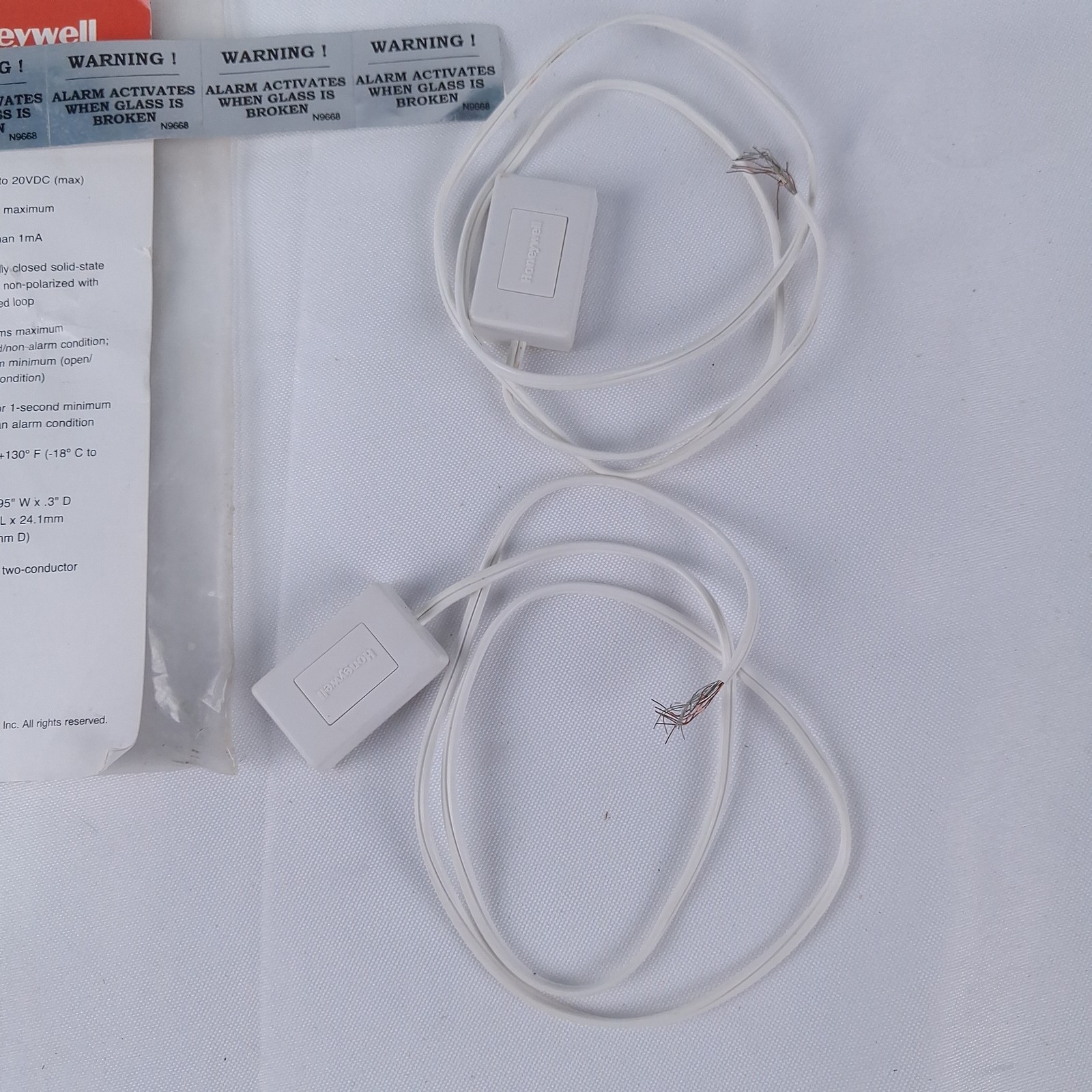 Honeywell ASC-SS1 Glassbreak Shock Sensor Loop Powered Security Alarm White