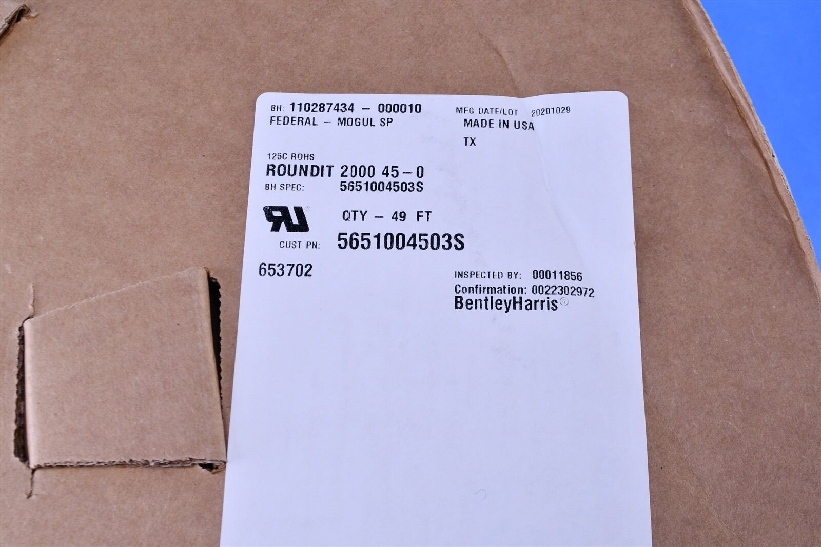 49FT BentlyHarris Roundit 2000 45-0 Woven Blend Polyester Self-Wrapping Sleeven
