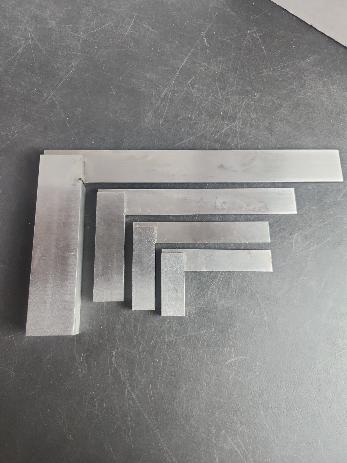 Machinist metal square set of 4 squares Unbranded