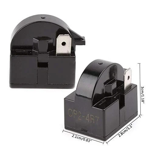 Refrigerator Starter Relay and Overload Protector Kit - QP2-4R7 4.7 Ohm 1...