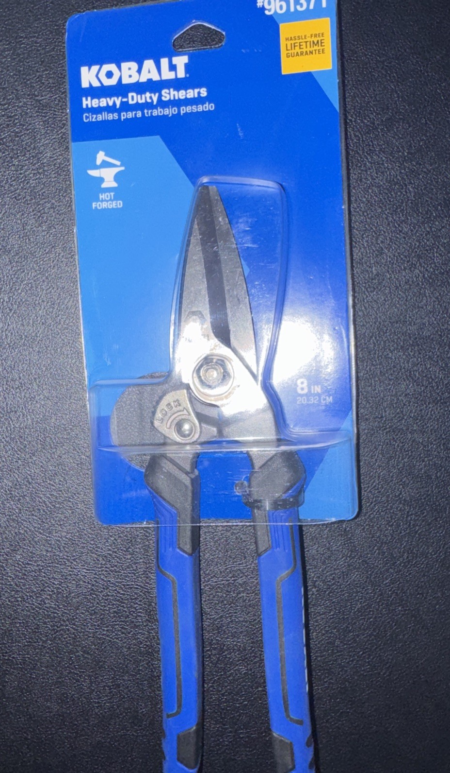 Kobalt Heavy-Duty Shears 8 in Fully Forged Steel Blade. Model #961371