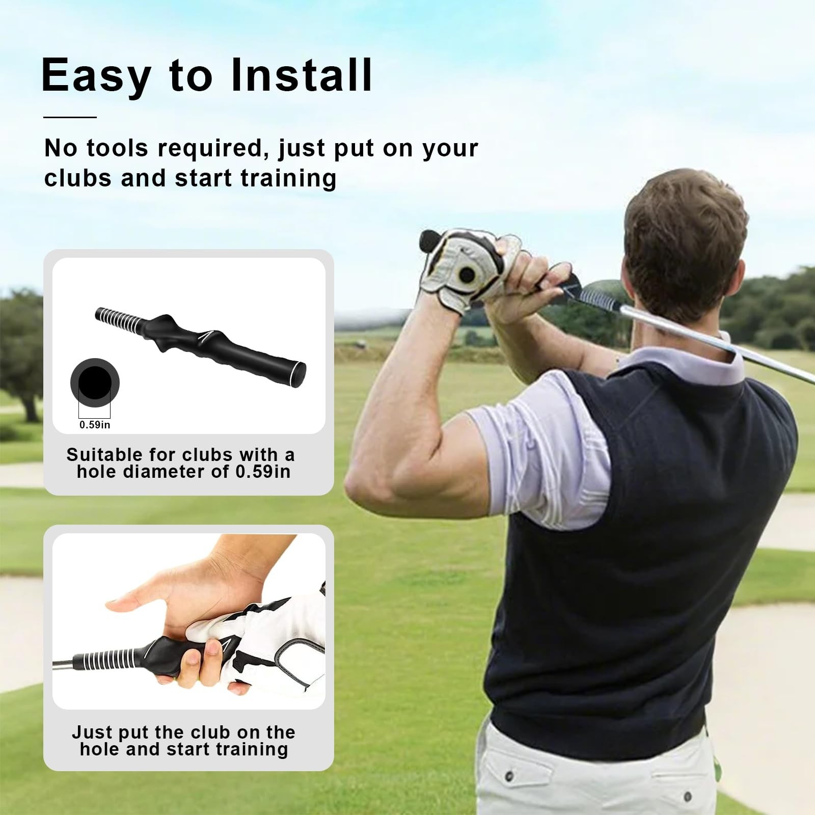Right-Hand Golf Training Grip Golf Grip Trainer，Golf Swing Trainer Access
