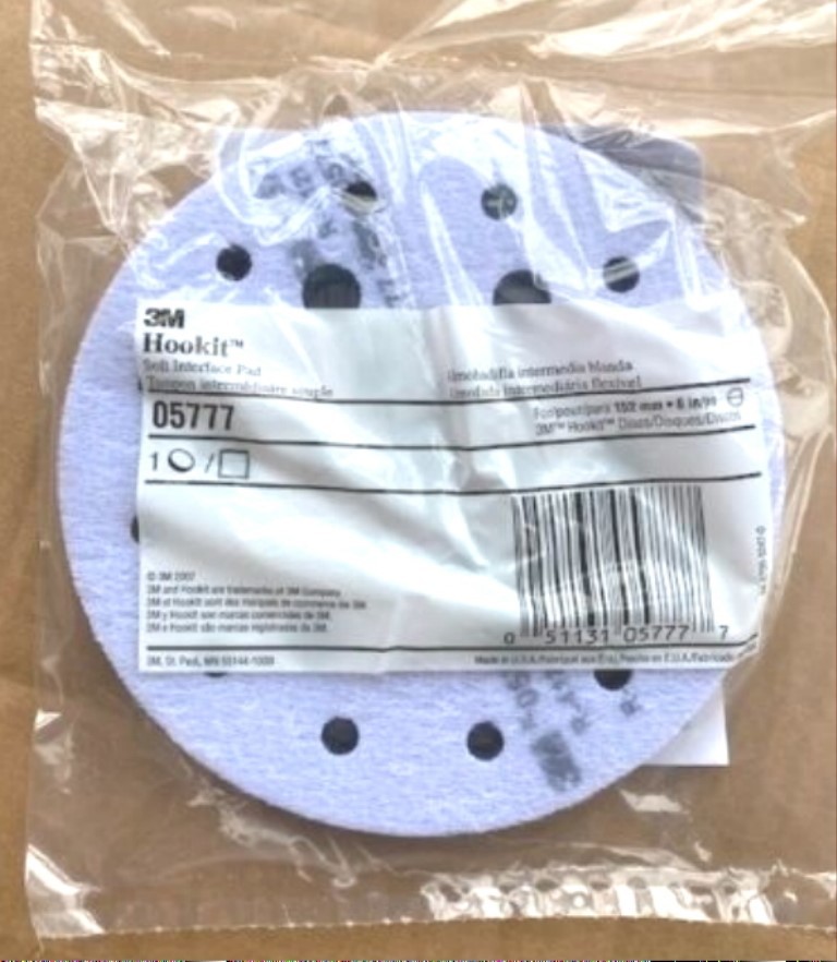 3M HOOKIT SOFT INTERFACE PAD 05777, FOAM, HOLE PATTERN, 6 IN X 1/2 IN X 3/4 IN