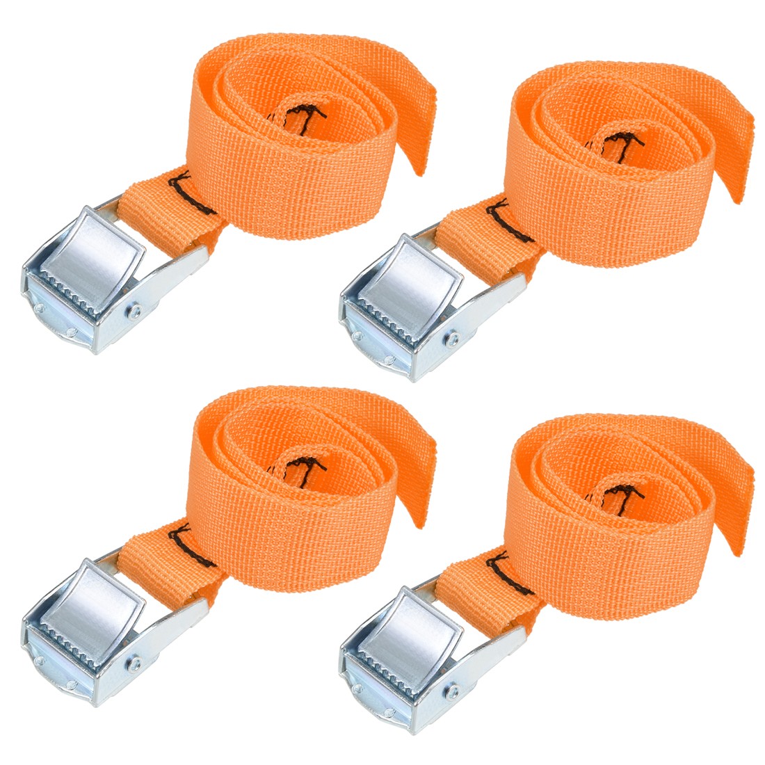 0.5Mx25mm Lashing Strap Cargo Tie Down w Cam Buckle 250Kg Work Load, Orange 4Pcs