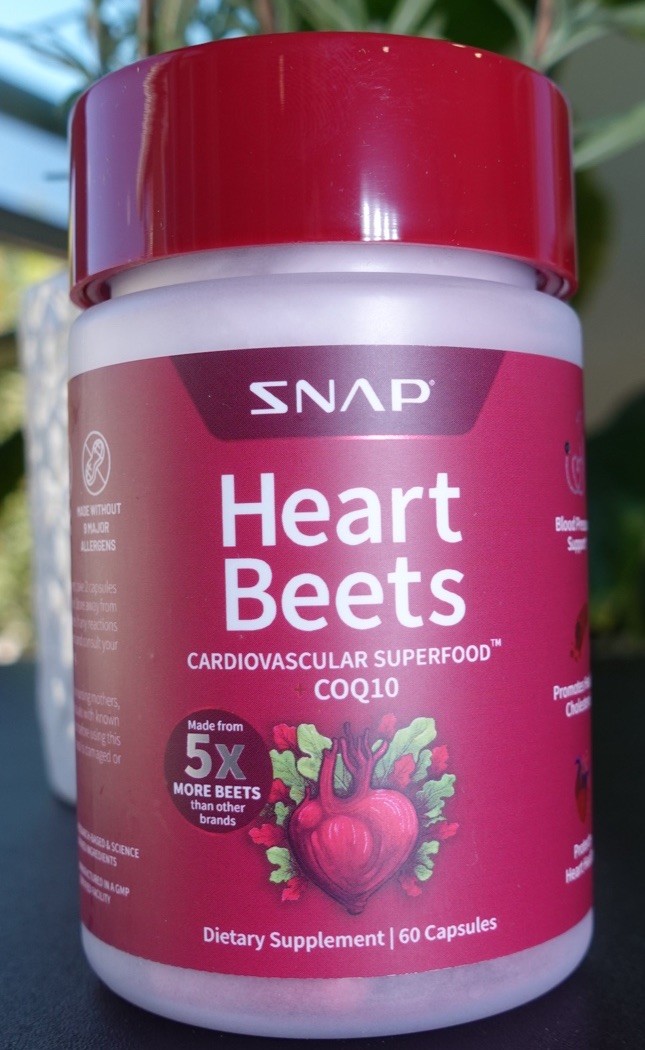 Snap Supplements Heart Beets Capsules 60ct Beet Root CoQ10 Cardiovascular New