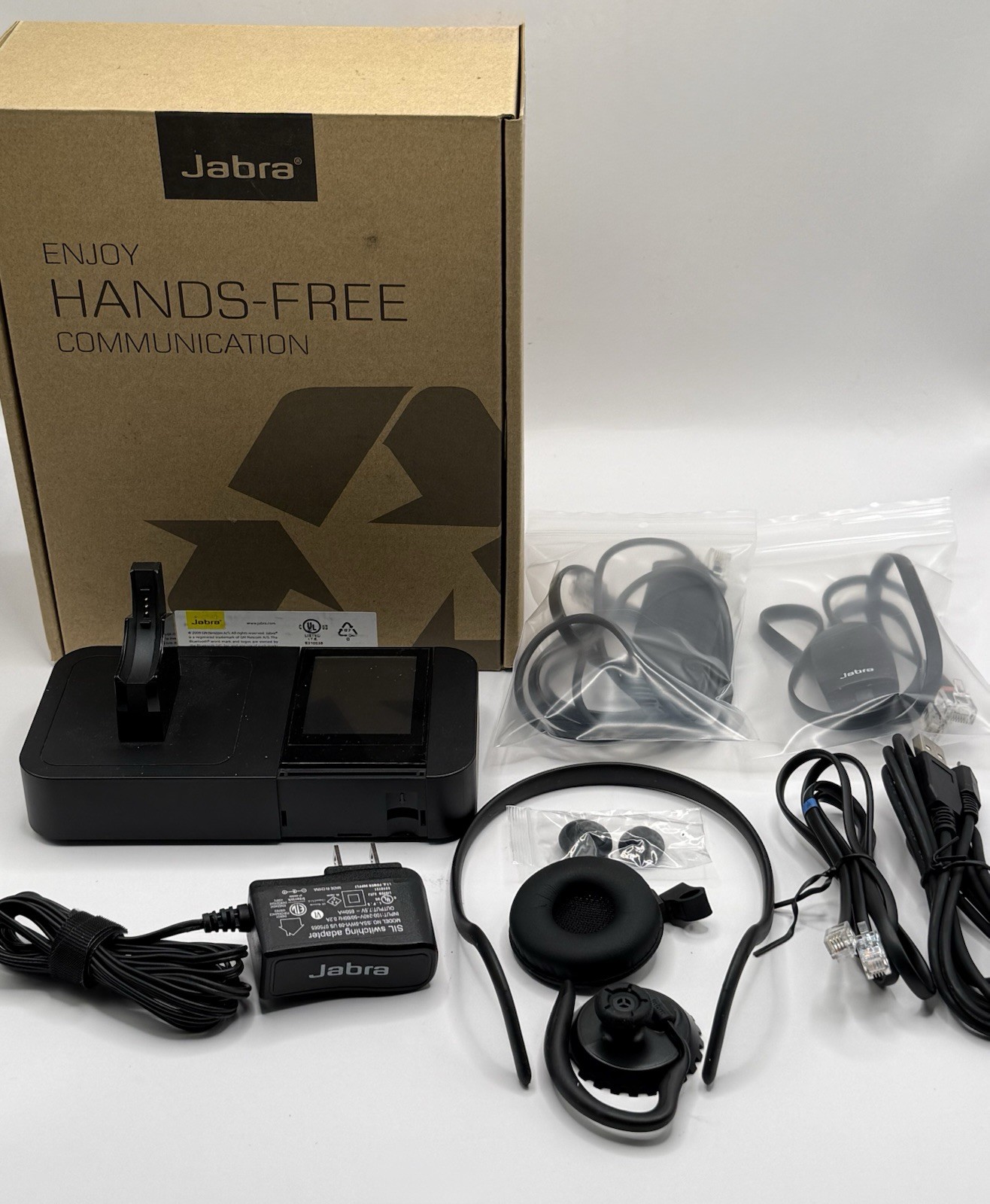 Jabra PRO 9470 Mono Wireless Bluetooth Headset with Touch Screen w/ Power Cord