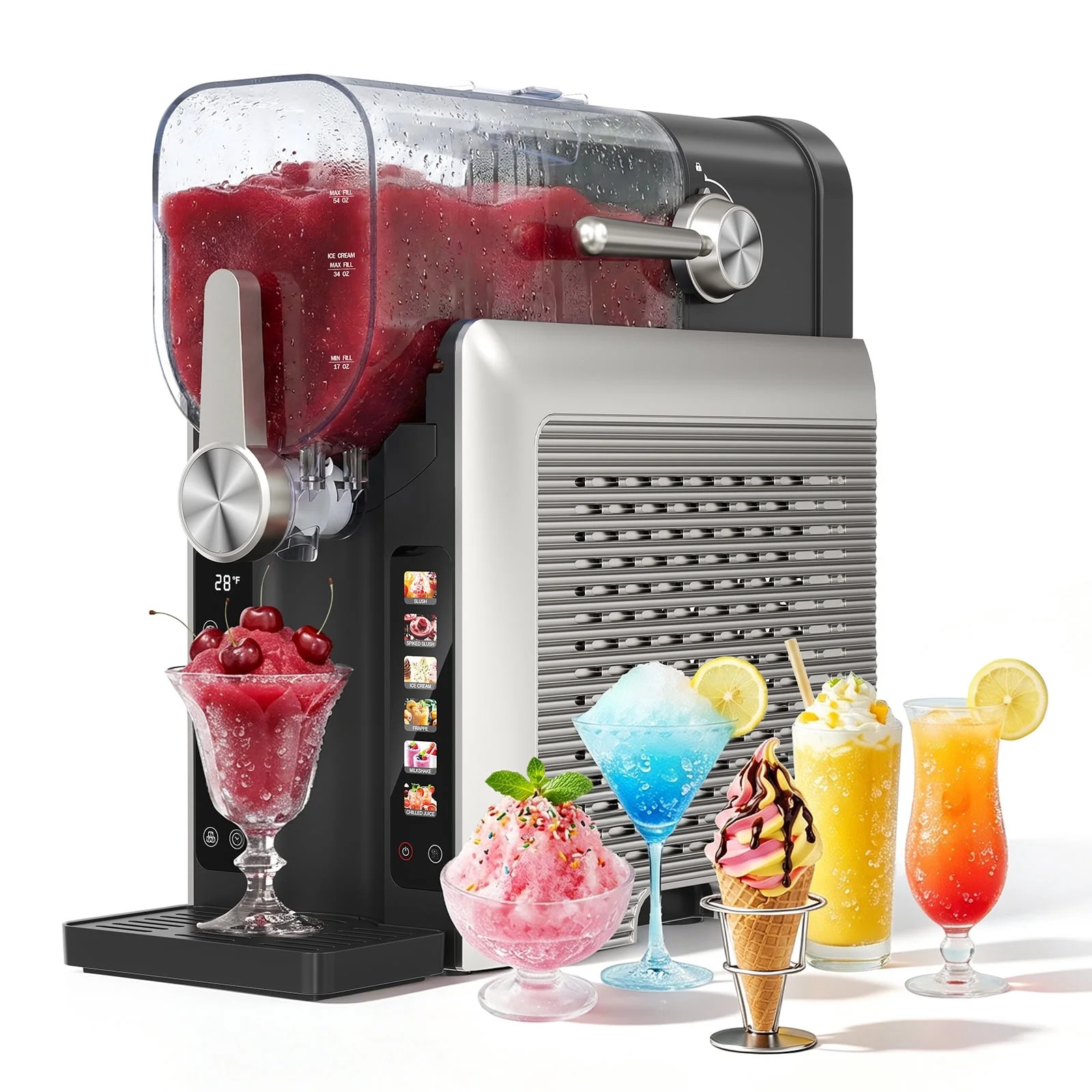 1.6L Slushie Machine & Soft Serve Ice Cream Maker with Rapid Freezing