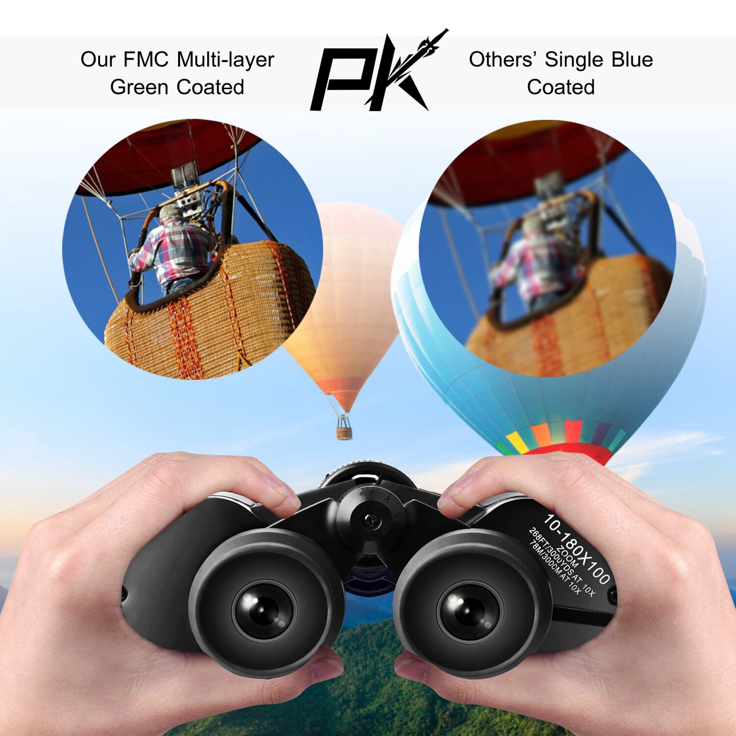 High Power Binocular for Adults w/ Low Light Night Vision, Compact Professional