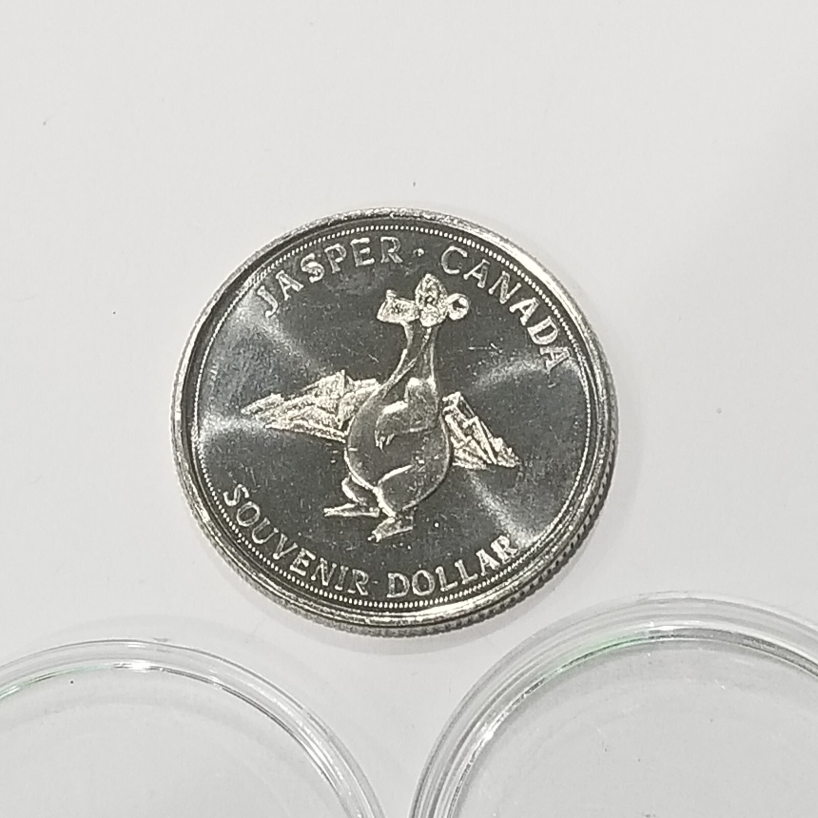 Jasper Canada 1978 The Quiet Land Bighorn Souvenir Dollar Coin