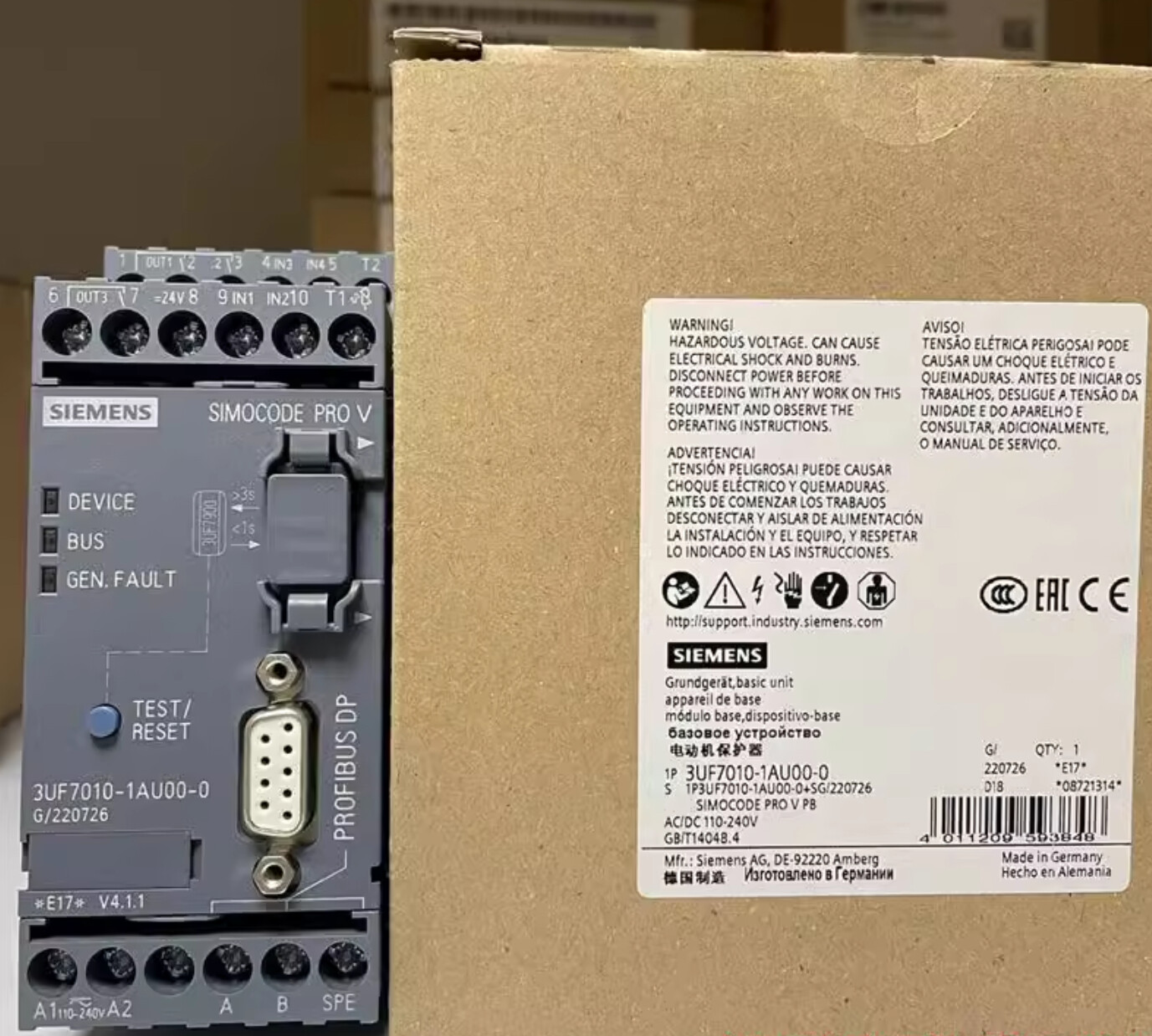 SIEMENS Motor Protection Control Module 3UF7010-1AU00-0
