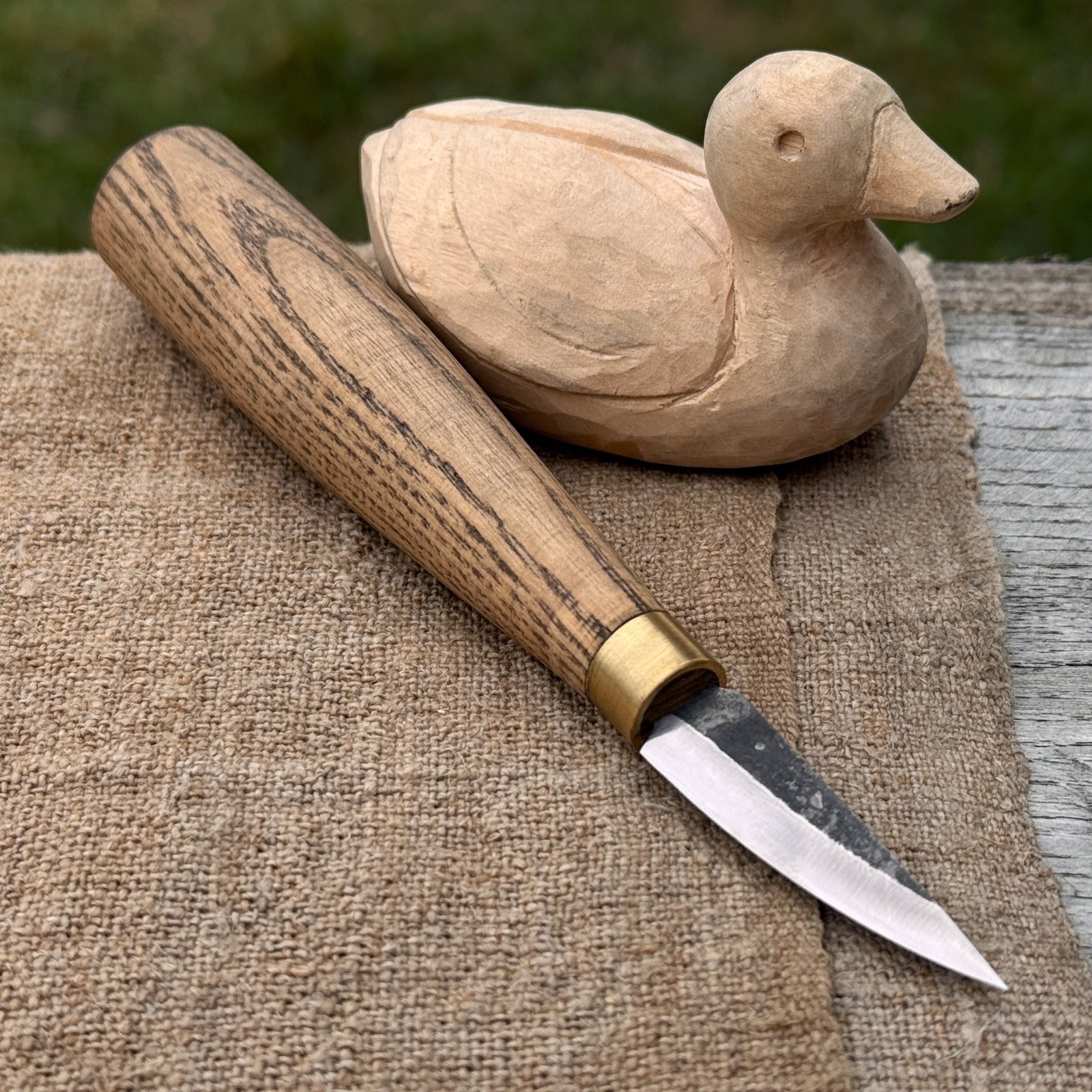 Hand Forged Whittling Knife 4.5cm Blade 52100 Steel Wood Carving Sculpting