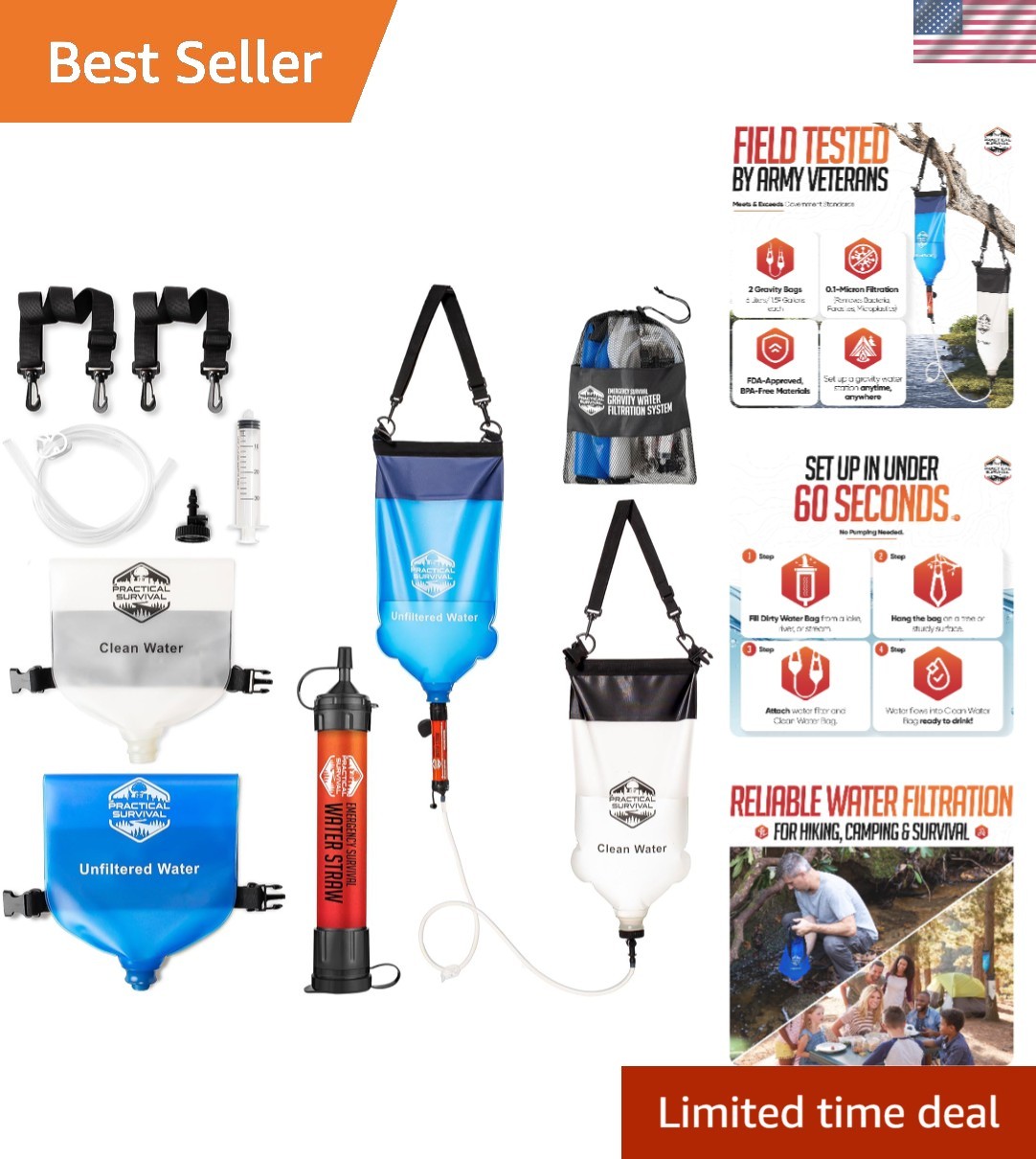 – 2 High Capacity Lightweight Hanging Bags for Backpacking, Camping, Survival...