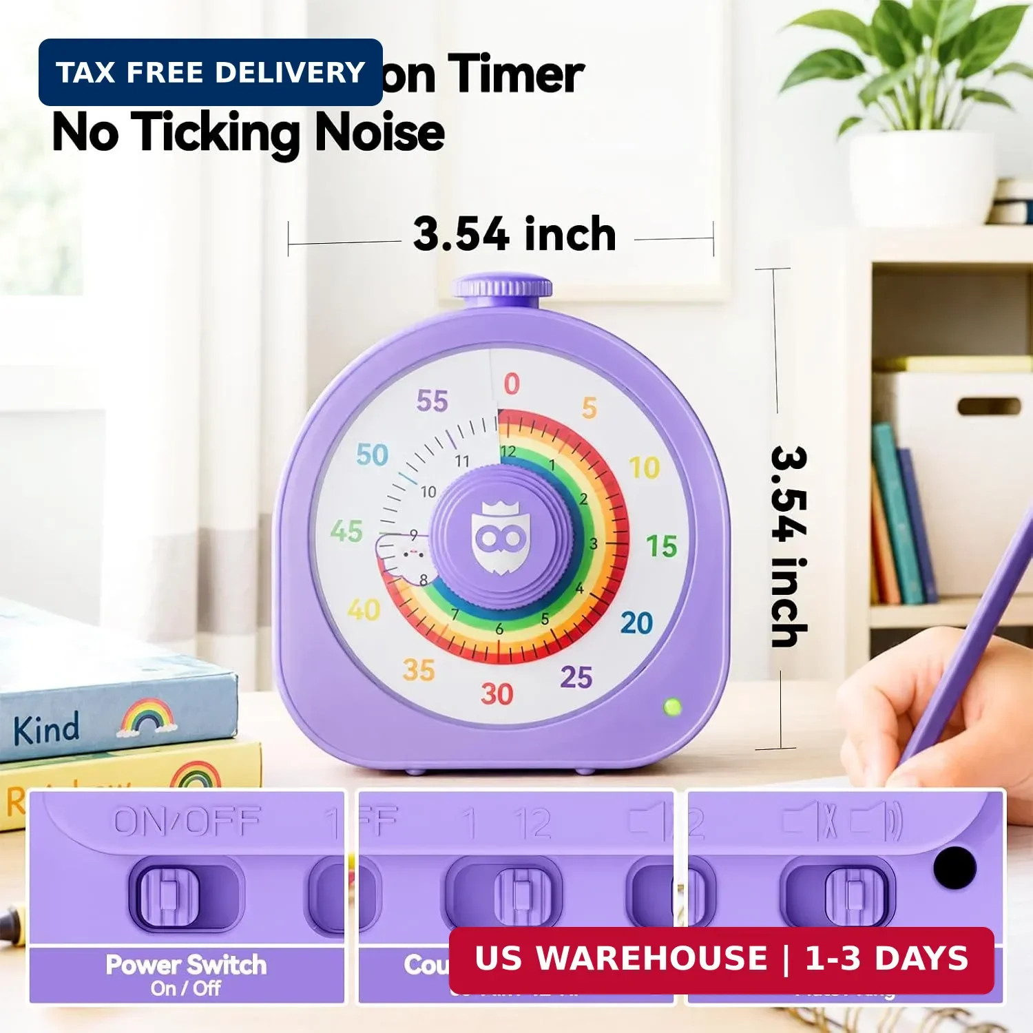 Visual Timer for Kids and Adults 60 Min/12 Hour Rechargeable Countdown Timer wit