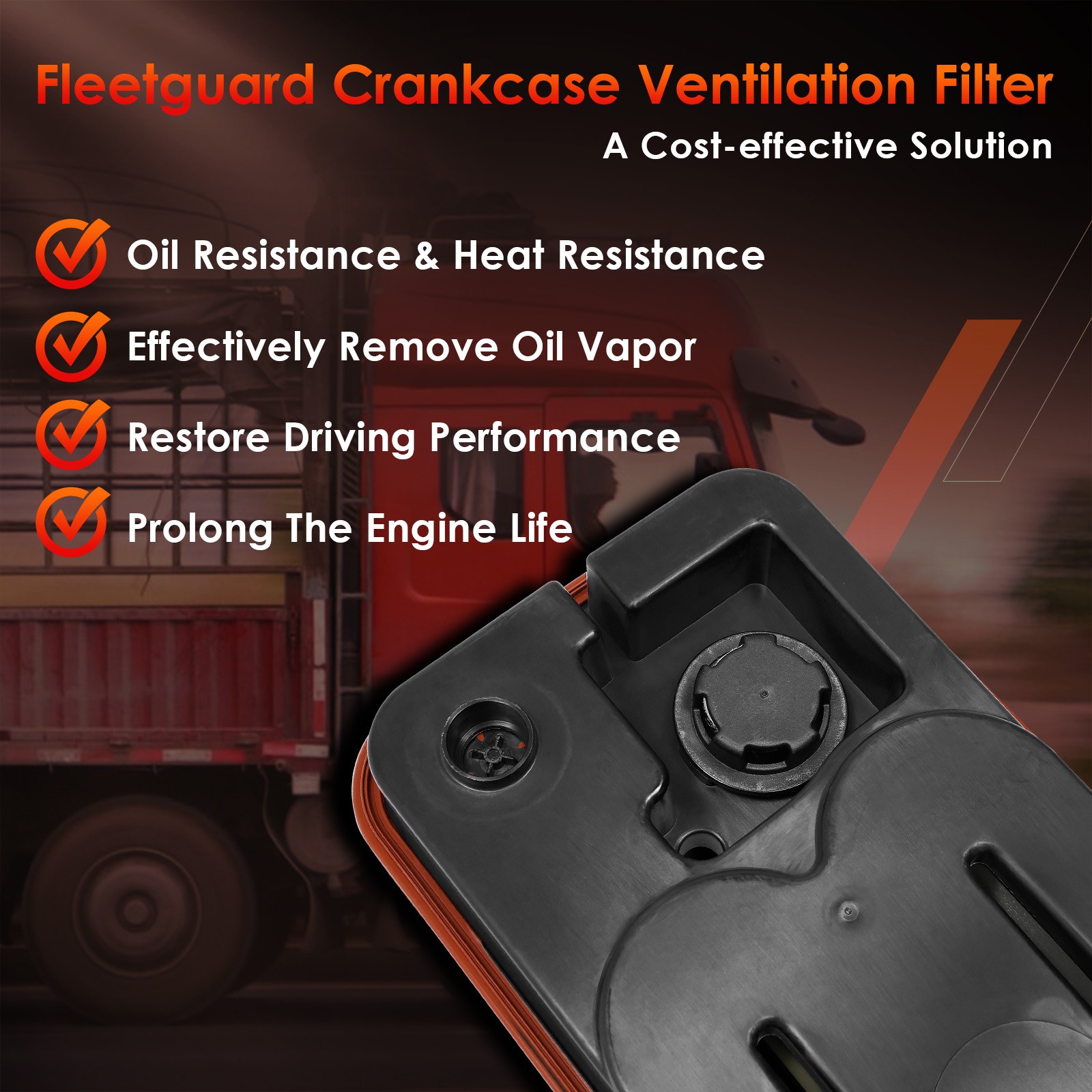 CV50628 Crankcase Ventilation Filter For Fleetguard Cummins Engine 08-10 Acterra