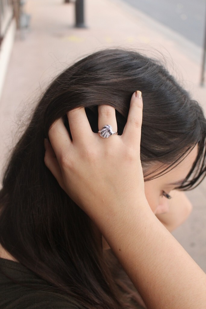 Alpha Delta Pi Alphie the Lion ring with CZs