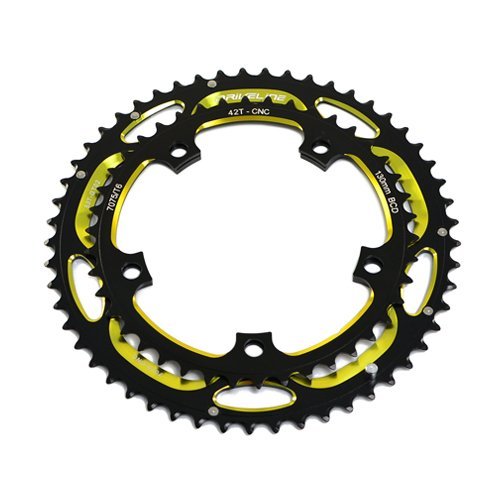 DRIVELINE Road CNC 7075 Alloy Chainring Set 53-42T, BCD 130mm, Gold