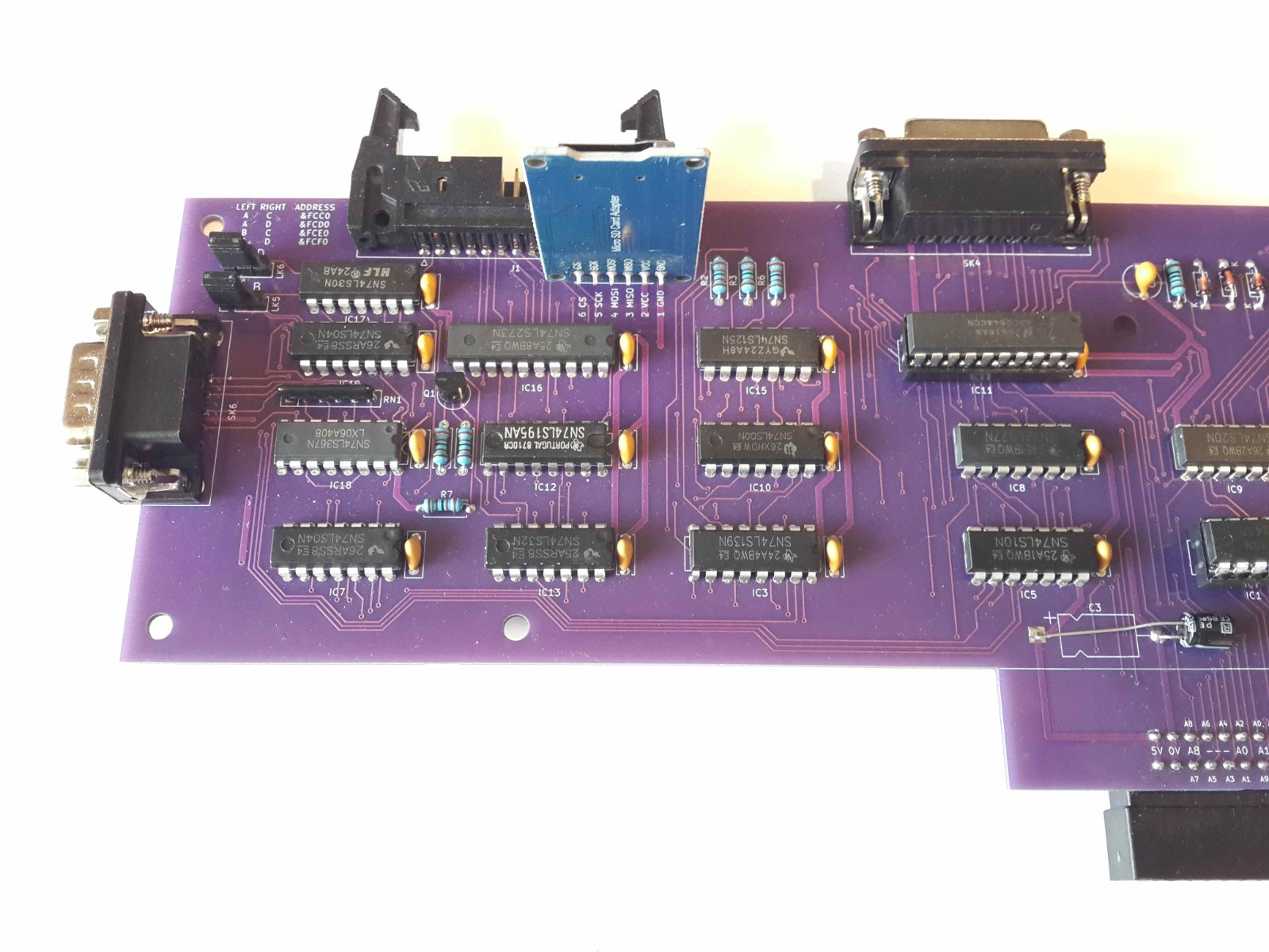Acorn Electron Plus1 Plus Purple Edition - Board only - Joystick+SD Card