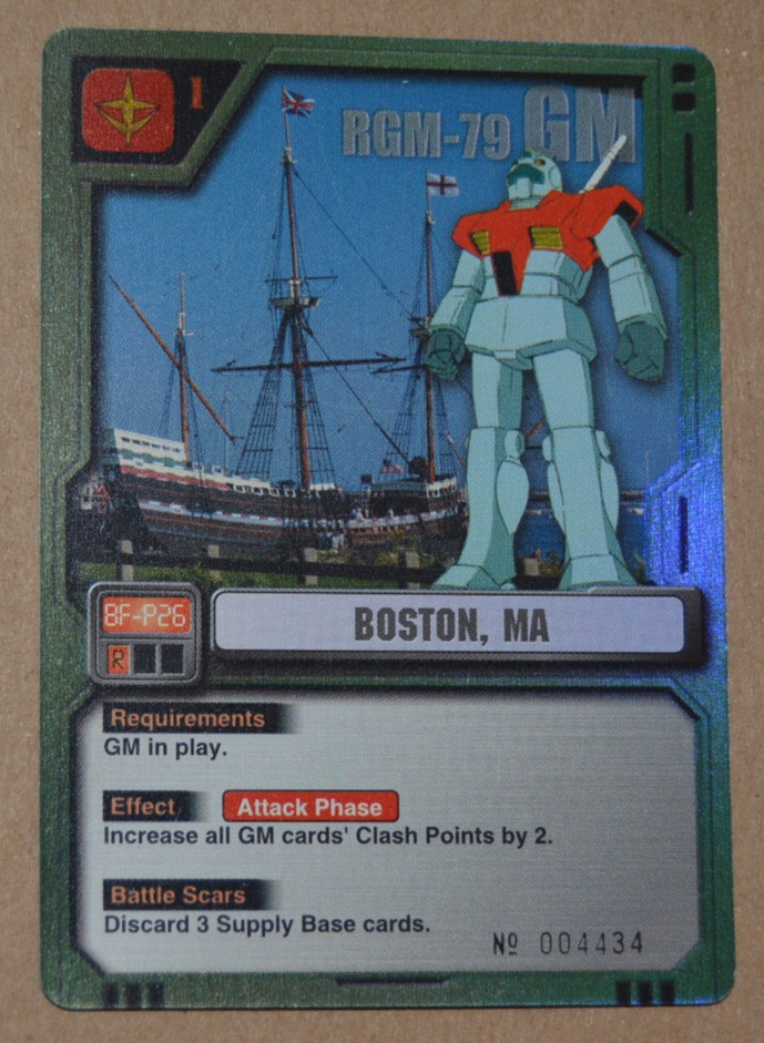 GUNDAM MS WAR TCG 2001 BANDAI FOIL PROMO BF-P26 BOSTON MA.  EVENT CARD #4434