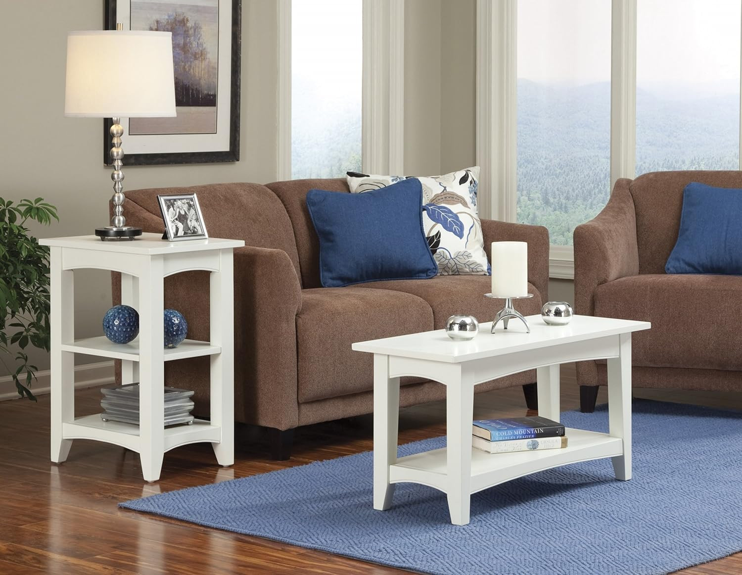 Shaker Cottage Bench with Shelf, Ivory