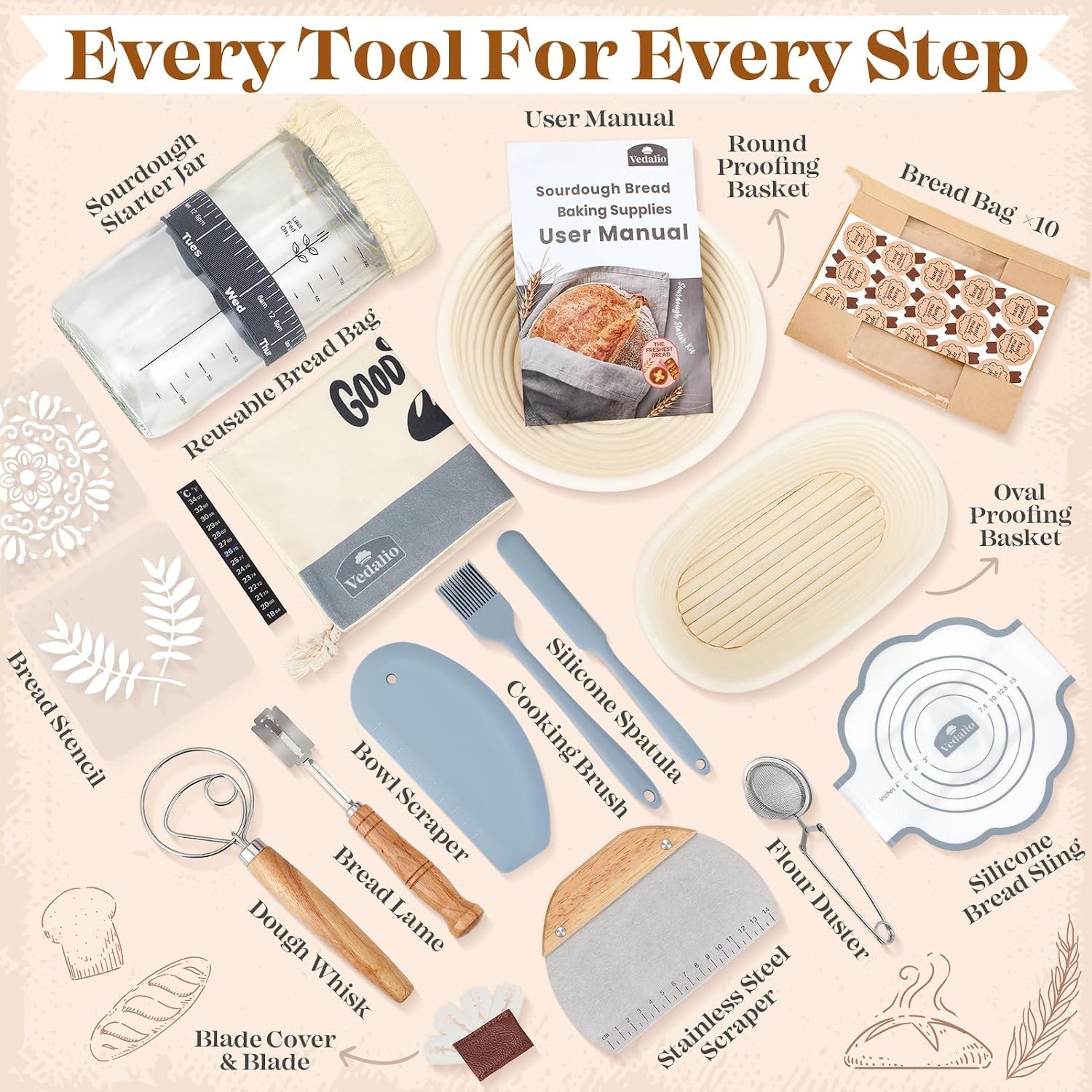 Sourdough Starter Kit Sourdough Bread Baking Supplies Bread Proofing Basket