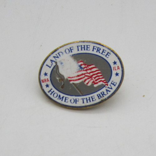 NRA ILA Land of the Free Home of the Brave Pin Pinback