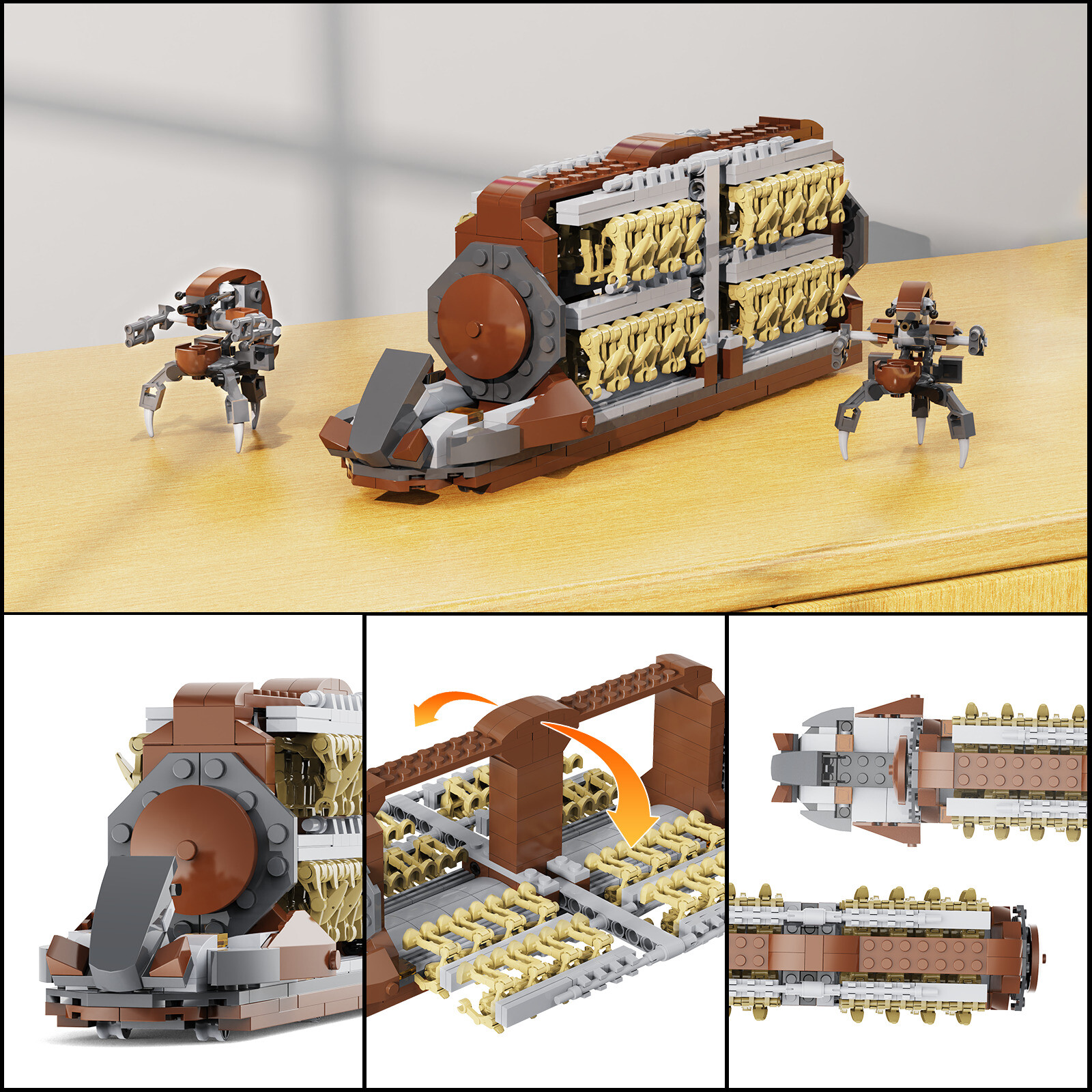 Robot Platoon Attack Aircraft and Destroyer Building Blocks MOC Model Bricks Toy