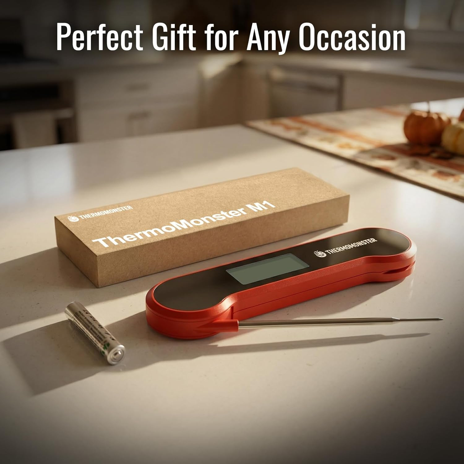 Digital Instant Read Meat Thermometer, ±0.5℉ Precision, Red Cooking Tool