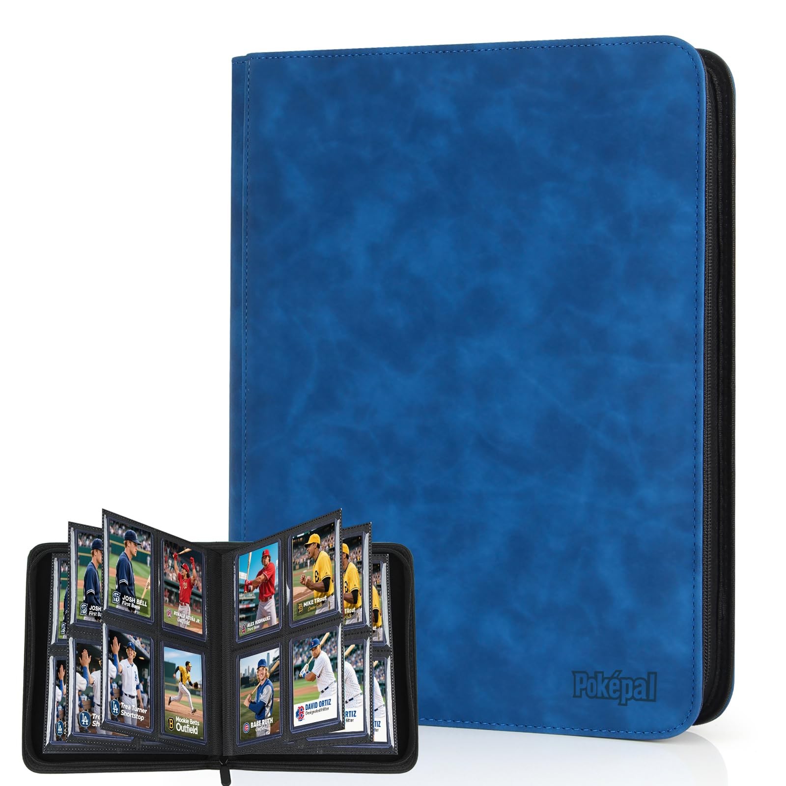 Poképal Top Loader Card Binder with Sleeves 4 Pocket Holds 112 Top Loaders St...