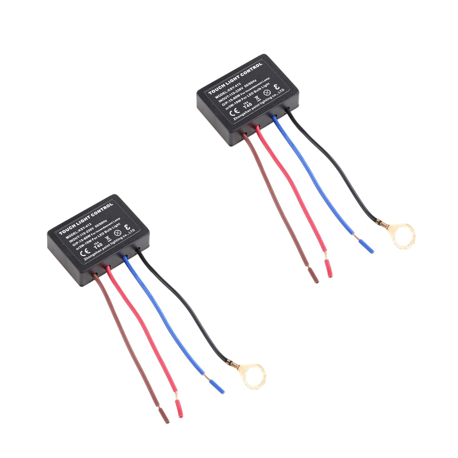 2Pcs Touch Lamp Control Module, Sensor Replacement Kit, Black