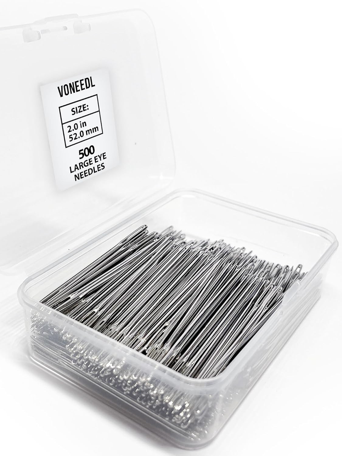 500 PCS Large Eye Heavy Duty Sewing Needles - Bulk Set 500pcs, Silver