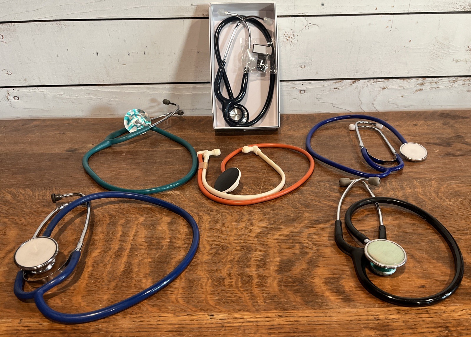Mixed Stethoscope Lot 6 MDF  And Unknown- Vintage Still Working