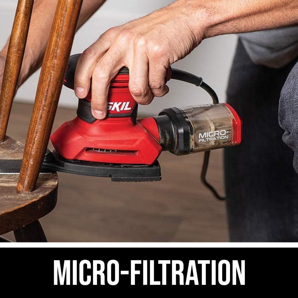 Multi-Function Electric Detail Sander: Compact Design with Dust Control Features
