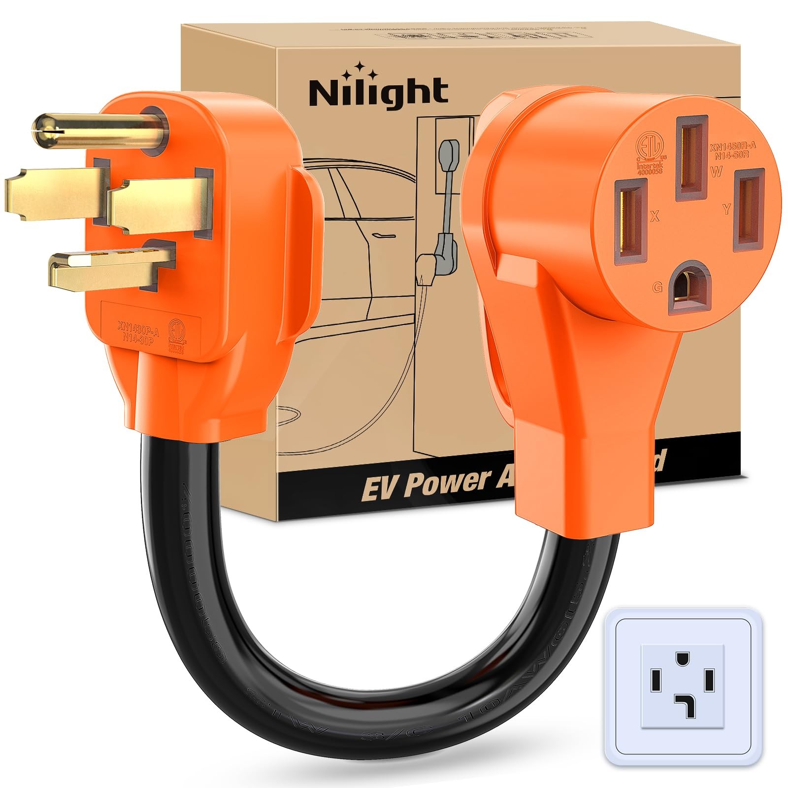 Nilight EV Adapter Cord 30 Amp to New dryer plug EV,