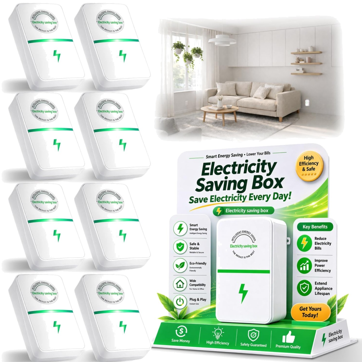 Updated 8-Port Power Plug Pro - Effortless Energy Savings & Surge Protection