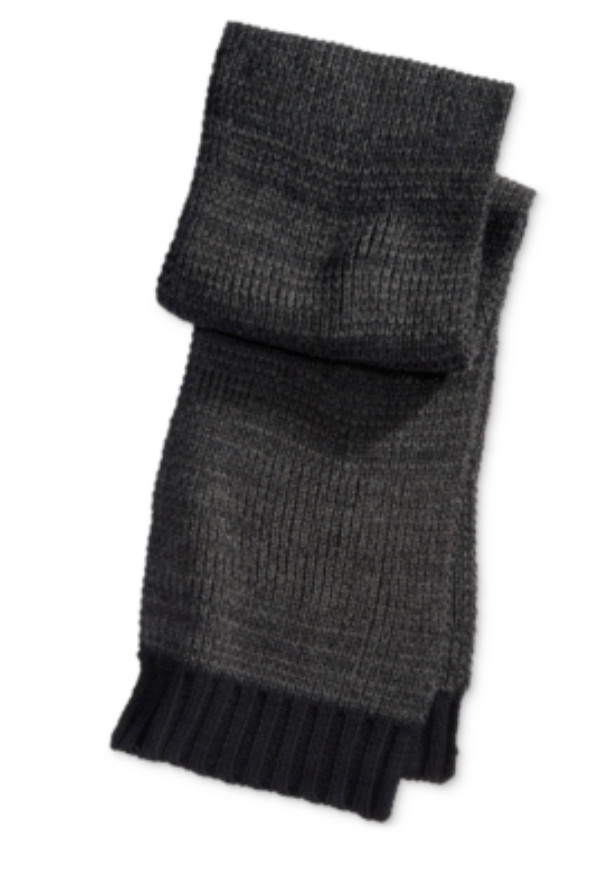 $86 Alfani Unisex Black Gray Knit Rectangle Warm Winter Casual Dress Scarf