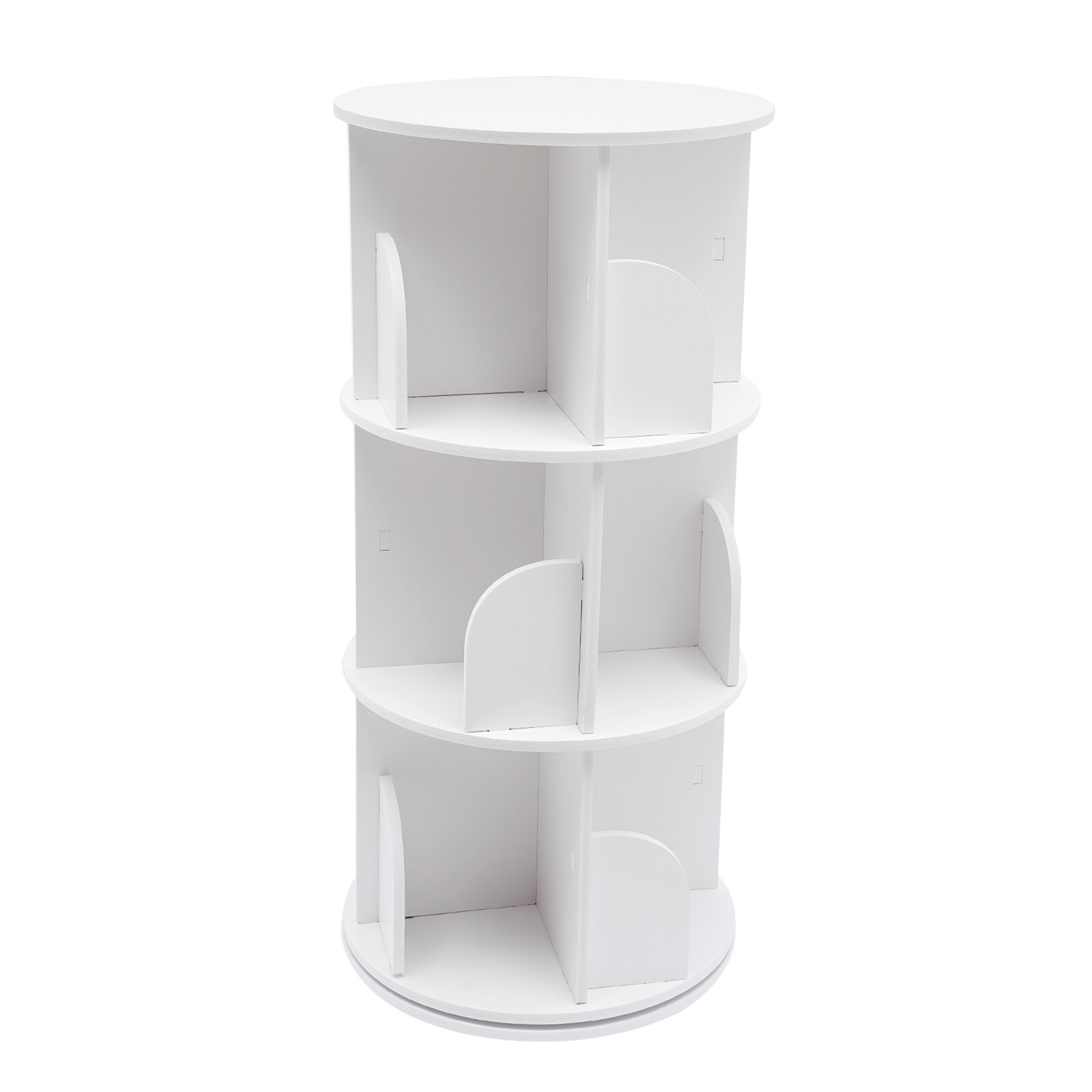3 Tiers 360° Rotating Stackable Shelves Bookshelf Organizer Floor Standing USA