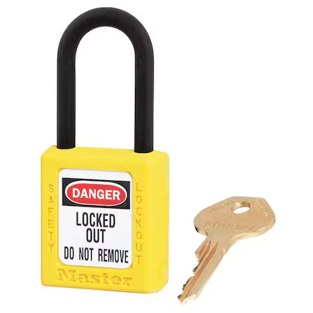Master Lock 406Kas3ylw Lockout Padlock, Keyed Alike, Thermoplastic, Yellow, 1