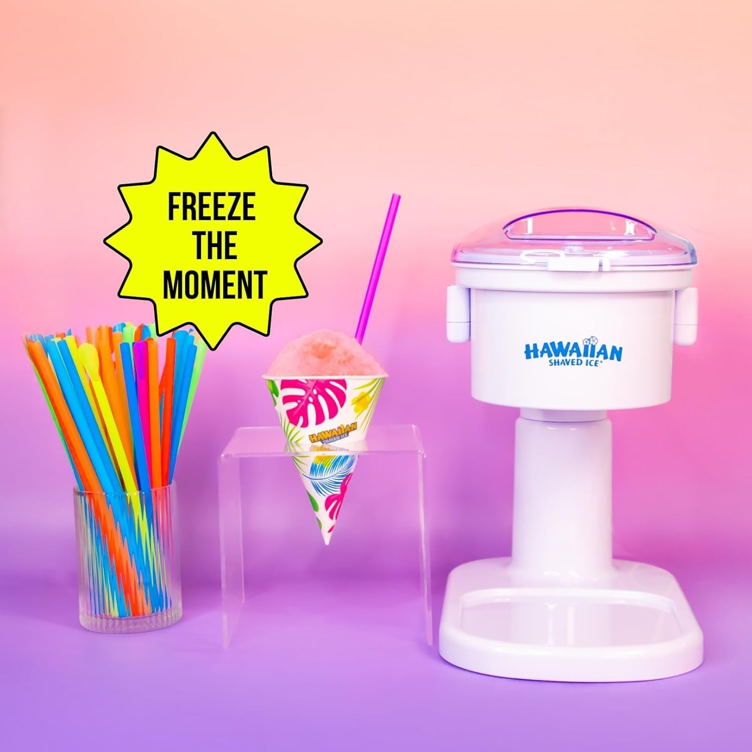 S700 Electric Snow Cone Maker with Cherry, Grape, Blue Raspberry Syrups & Cups