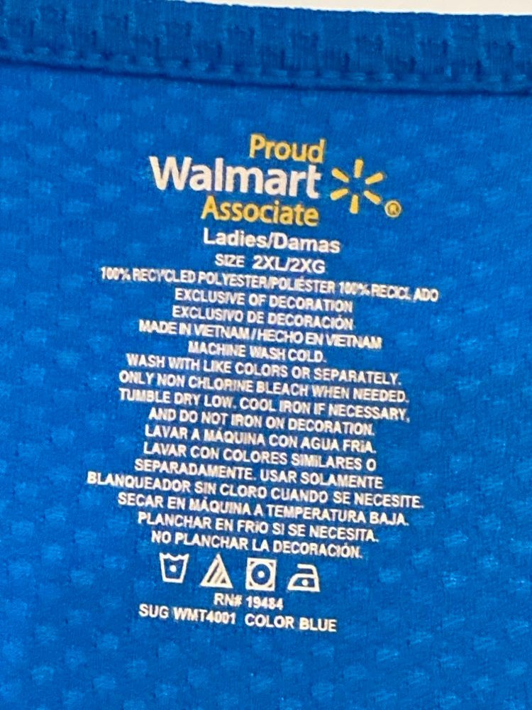 Walmart Associate Vest Blue Womens 2XL Zip Uniform