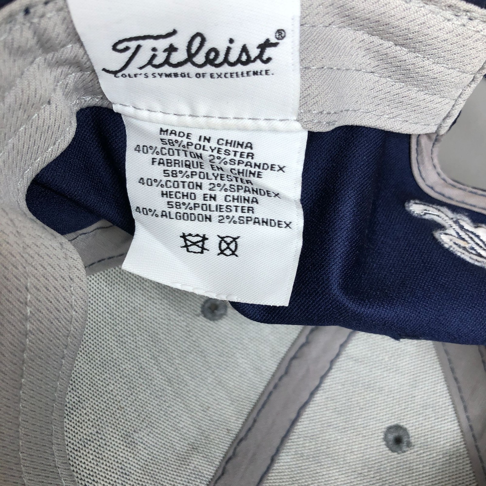 Titleist Adjustable Golf Hat Navy & Gray Cotton/Polyester Blend