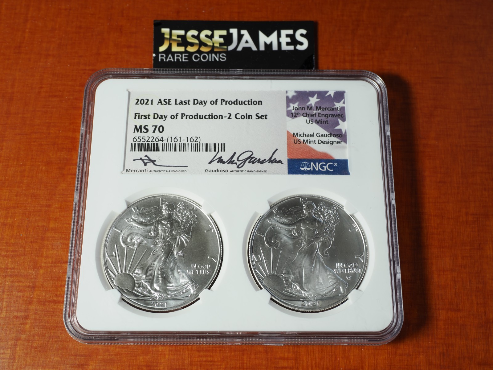 2021 SILVER EAGLE NGC MS70 LAST DAY & FIRST DAY OF PRODUCTION MERCANTI GAUDIOSO