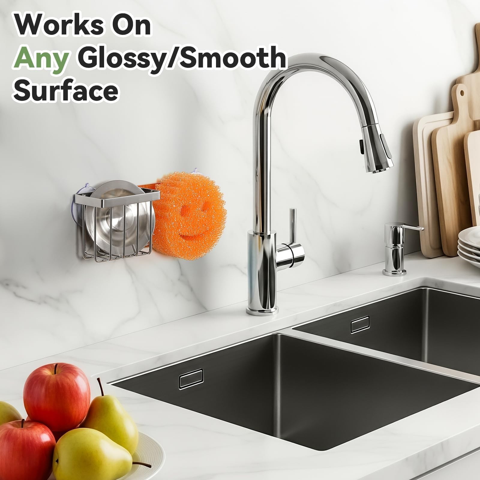 [Space Saving] Sponge Holder for Kitchen Sink, Great for Scrub Daddy / Scrub ...