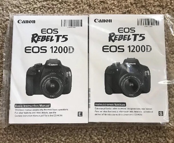 Canon EOS Rebel T5 1200D Manual & 2 CD New