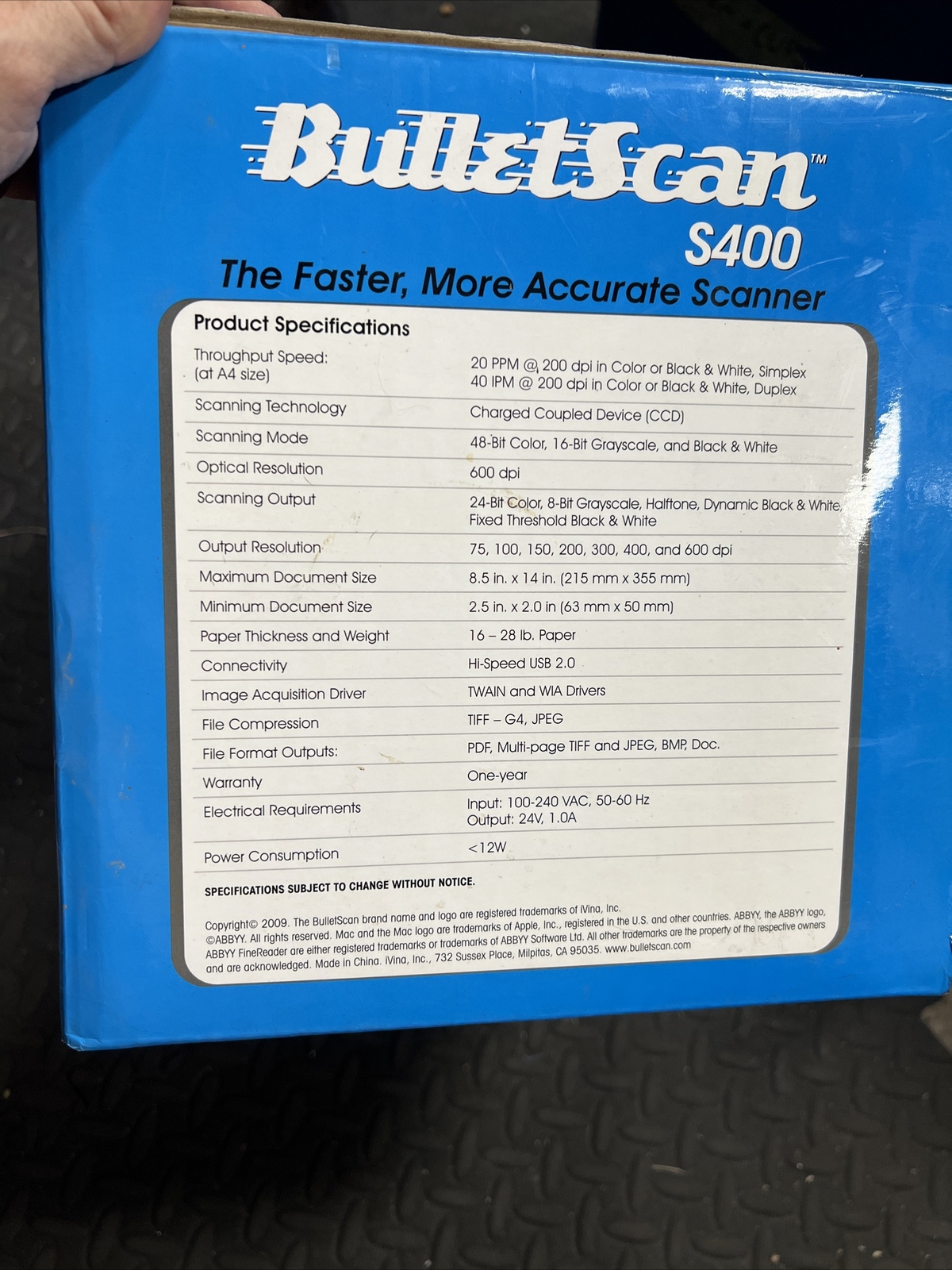 Bulletscan S400 Scanner