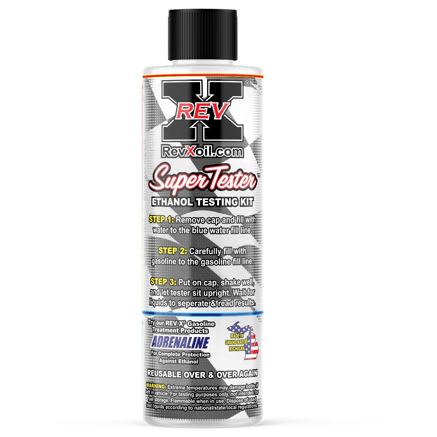 REV X E85 Super Tester - Reusable Gasoline Ethanol Testing 5 fl. oz., Clear