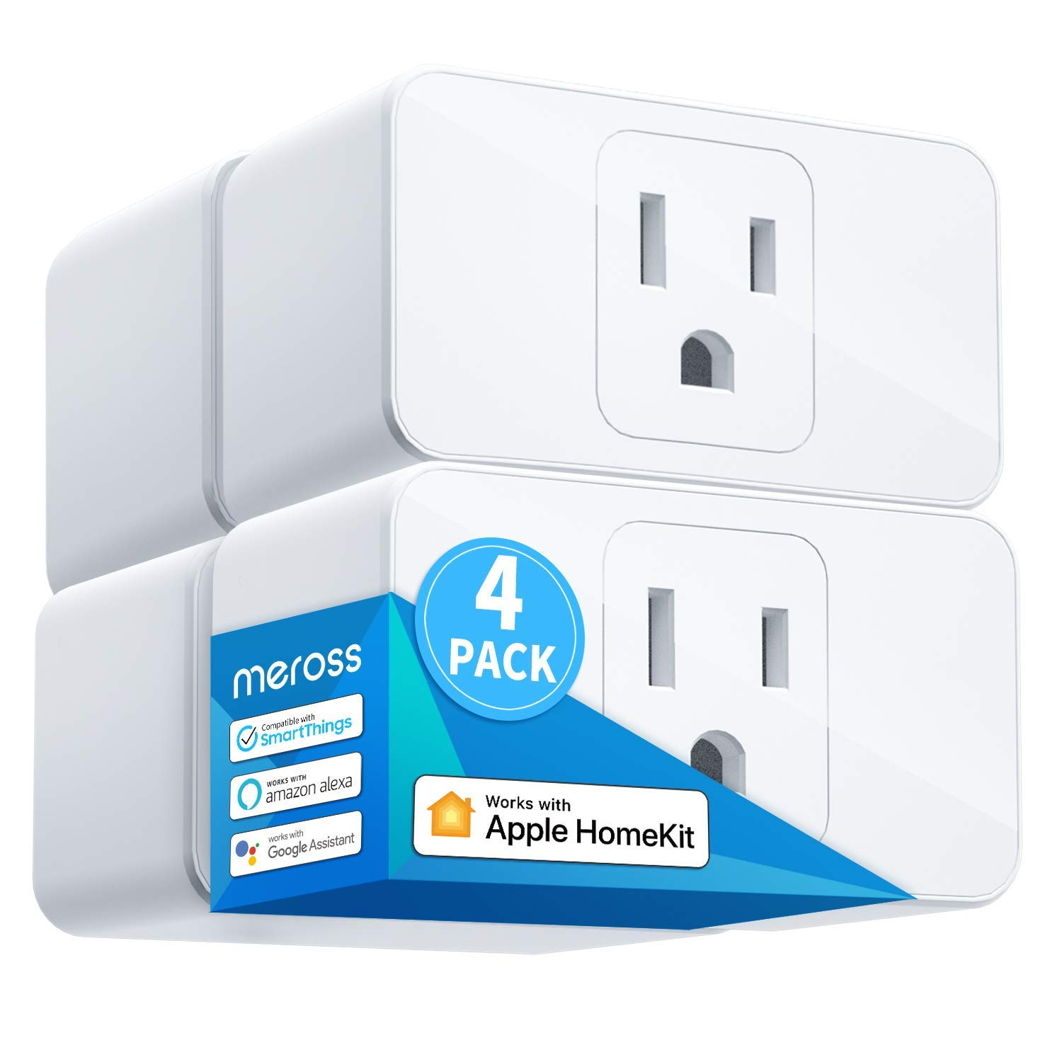 Smart Plug 15A, Works with Apple Homekit, Voice & APP Control 4 Pack | Compatibl