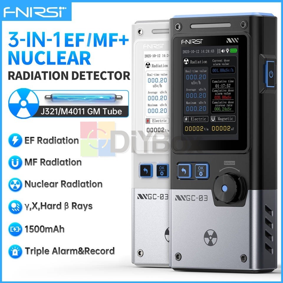 FNIRSI GC-03 3in1 Electromagnetic Nuclear Radiation Detector EMF Meter RF Power
